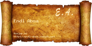 Endl Absa névjegykártya